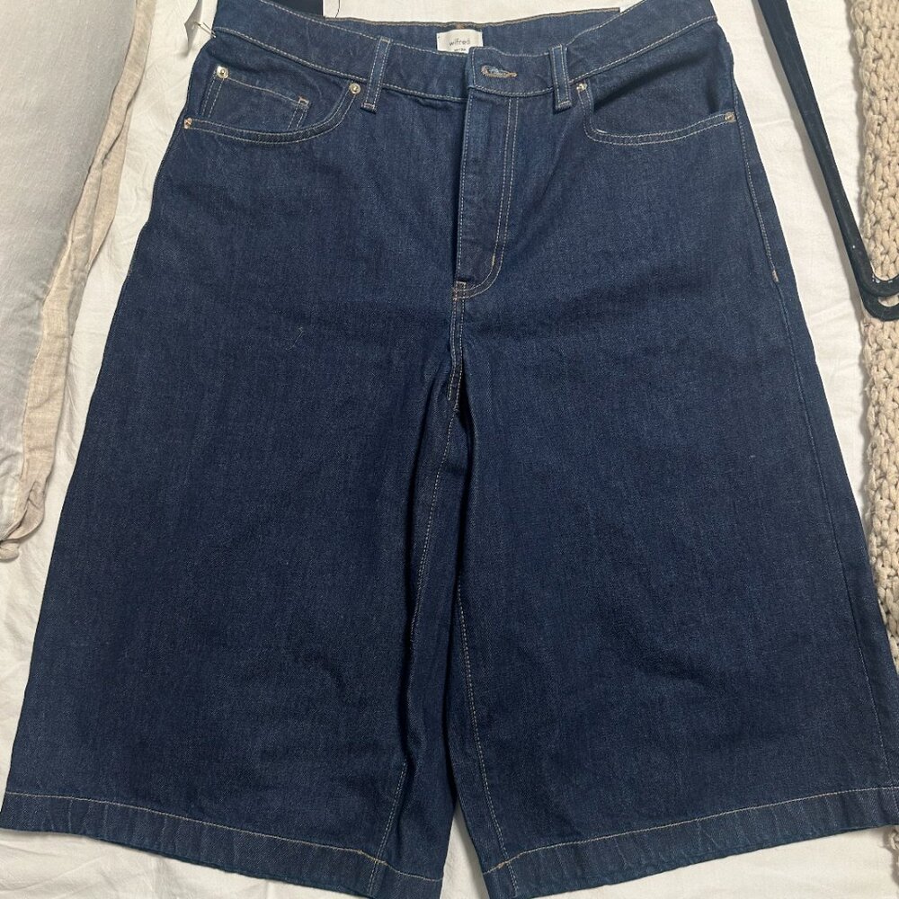Aritzia Publicity Below Knee Denim Short Size 29 Dark Wash - Picture 7 of 7